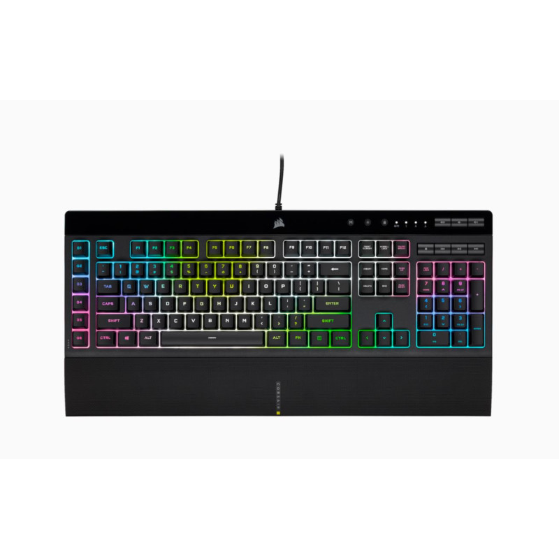 Corsair | Rubber Dome | Gaming Keyboard | K55 RGB PRO XT | Gaming keyboard | Wired | RGB LED light | US | Black