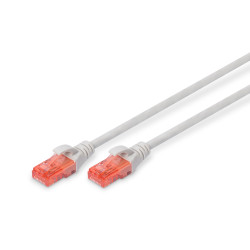CAT 6 U-UTP | Patch cord | PVC AWG 26/7 | Transparent red colored plug for easy identification of Category 6 (250 MHz) | Grey | 