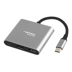 Natec Multi-Port Adapter, Fowler, USB-C, HDMI, USB 3.0 | Natec | USB-C Multiport Adapter | NMP-1607 | Grey | USB Type-C | 0.11 m
