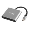 Natec Multi-Port Adapter, Fowler, USB-C, HDMI, USB 3.0 | Natec | USB-C Multiport Adapter | NMP-1607 | Grey | USB Type-C | 0.11 m