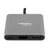 Natec Multi-Port Adapter, Fowler, USB-C, HDMI, USB 3.0 | Natec | USB-C Multiport Adapter | NMP-1607 | Grey | USB Type-C | 0.11 m