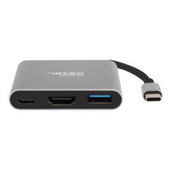 Natec Multi-Port Adapter, Fowler, USB-C, HDMI, USB 3.0 | Natec | USB-C Multiport Adapter | NMP-1607 | Grey | USB Type-C | 0.11 m