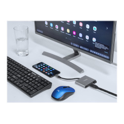 Natec Multi-Port Adapter, Fowler, USB-C, HDMI, USB 3.0 | Natec | USB-C Multiport Adapter | NMP-1607 | Grey | USB Type-C | 0.11 m